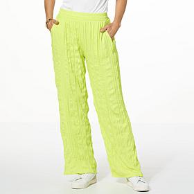 "As Is" G by Giuliana Crinkled Woven Pull-On Wide Leg Pant
