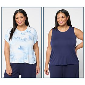 "As Is" G by Giuliana EcoLuxe 2-pack Tee and Tank Set