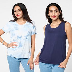 "As Is" G by Giuliana EcoLuxe 2-pack Tee and Tank Set