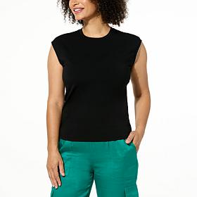 "As Is" G by Giuliana Embellished Wide Shoulder Tank