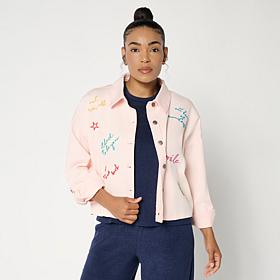 "As Is" G by Giuliana Embroidered Weightless Denim Shacket