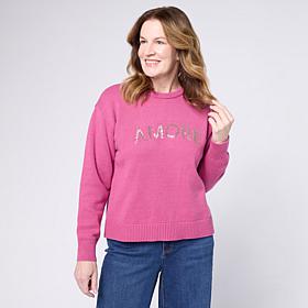 "As Is" G by Giuliana Full Fashion Sweater with Beading