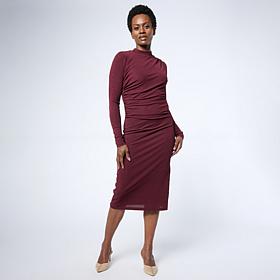 "As Is" G by Giuliana Knit Front Drape Maxi Dress