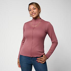 "As Is" G by Giuliana Knit Top with Purl Stitch