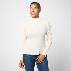 "As Is" G by Giuliana Knit Top with Purl Stitch