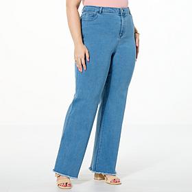 "As Is" G by Giuliana Mini Flare-Leg Jean with Raw Edge Hem