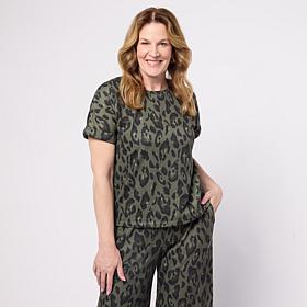 "As Is" G by Giuliana Printed French Terry Top