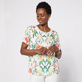 "As Is" G by Giuliana Printed Knit Tee