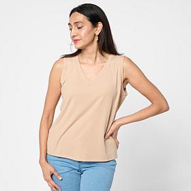 "As Is" G by Giuliana Ribbed Knit V-Neck Tank