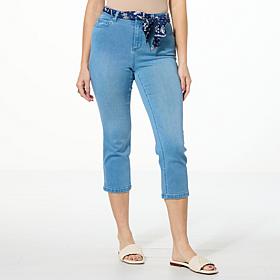 "As Is" G by Giuliana Stretch Denim Straight-Leg Cropped Jean