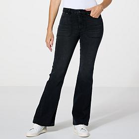 "As Is" G by Giuliana Stretch EcoChic Denim High-Rise Flared-Leg Jean