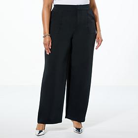 "As Is" G by Giuliana Woven Crepe Wide-Leg Cargo Pant