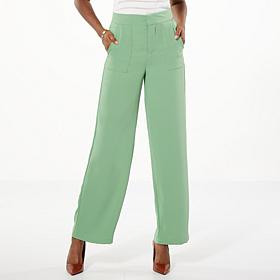 "As Is" G by Giuliana Woven Crepe Wide-Leg Cargo Pant