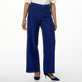 "As Is" G by Giuliana Woven Lace Wide-Leg Pant