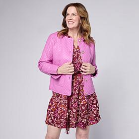 "As Is" G by Giuliana Woven Quilted Leather Jacket