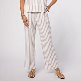 "As Is" G by Guiliana Striped Sweater Knit Crop Pant