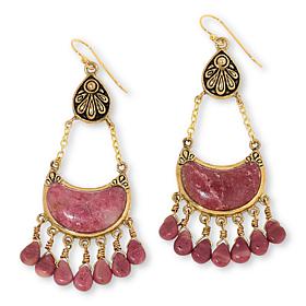 "As Is" GemHues Bronze Gemstone Textured Chandelier Drop Earrings