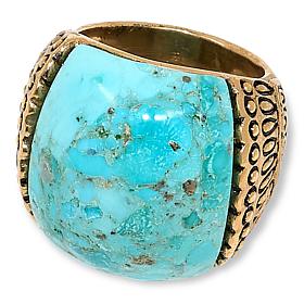 "As Is" GemHues Bronze Gemstone Textured Wide Band Ring