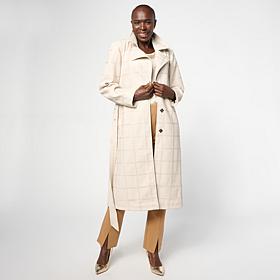 "As Is" Grey by Jhoan Sebastian Grey Faux Leather Trench Coat