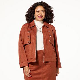 "As Is" GREY by Jhoan Sebastian Grey Faux Suede Cropped Jacket