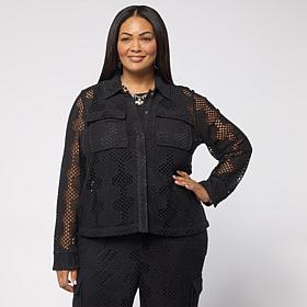 "As Is" Grey by Jhoan Sebastian Grey Long-Sleeve Crochet Jacket