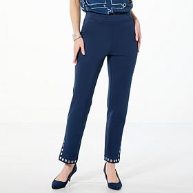 "As Is" GREY by Jhoan Sebastian Grey Ponte Pant with Grommet Detail