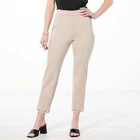 "As Is" GREY by Jhoan Sebastian Grey Ponte Pant with Grommet Detail