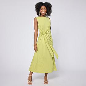 "As Is" Grey by Jhoan Sebastian Grey Sleeveless Dress with Tie-Fron...