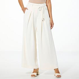 "As Is" GREY by Jhoan Sebastian Grey Stretch Crepe Twill Wide Leg T...