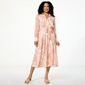 "As Is" GREY by Jhoan Sebastian Grey Tie Dye Satin Crepe Shirtdress