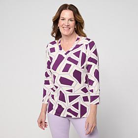 "As Is" GREY by Jhoan Sebastian Grey V-Neck Top with Cutout Detail
