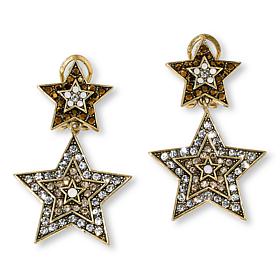 "As Is" Heidi Daus Sparkling Celebration Crystal Star Dangle Earrings