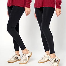 "As Is" HUE 2-pack Fleece-Lined Legging