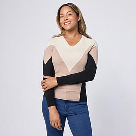"As Is" Jaclyn Smith Long-Sleeve Fine-Gauge Retro Sweater