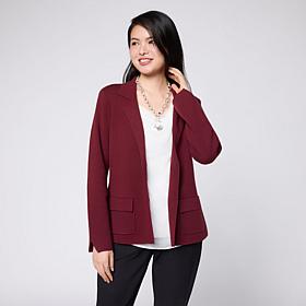 "As Is" Jaclyn Smith Open-Stitch Sweater Blazer