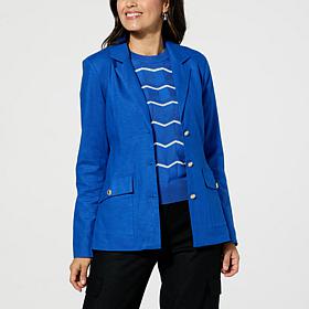 "As Is" Jaclyn Smith Stretch Linen Blazer