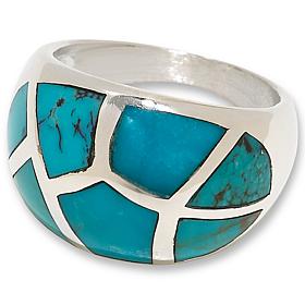 "As Is" Jay King Sterling Silver Kingman Turquoise Inlay Dome Ring