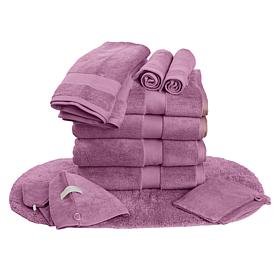 "As Is" Joy CleanBoss USA Grown Cotton 12-piece Plush Towel Set wit...