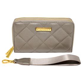 "As Is" Joy Luxe Leather Best Gift Ever Double Wallet With Wrist Strap