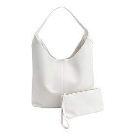 "As Is" Joy Metallic Leather Hobo Slouch Bag with Wristlet