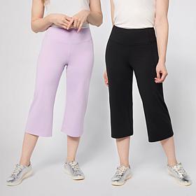 "As Is" Joy Performance Luxe Buttersoft Buy One, Get One Wide Leg C...