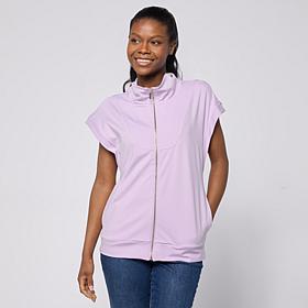 "As Is" Joy Performance Luxe Buttersoft Short Sleeve Full Zip Jacket