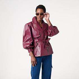 "As Is" KAP by Kaphill Faux Leather Croc Trench