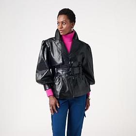 "As Is" KAP by Kaphill Faux Leather Croc Trench