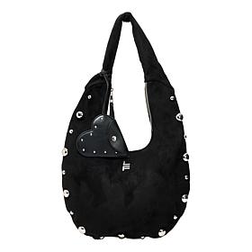 "As Is" London Fog Lisa Studded Faux Suede Hobo
