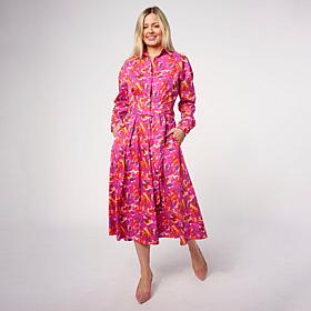 "As Is" Mark & James by Badgley Mischka Laura Poplin Faux Wrap Shir...