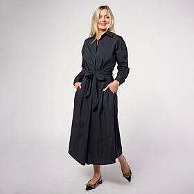 "As Is" Mark & James by Badgley Mischka Laura Poplin Faux Wrap Shir...