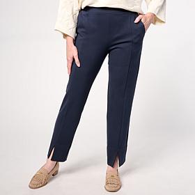 "As Is" MarlaWynne 360 Stretch Narrow Leg Pant with Front Slits