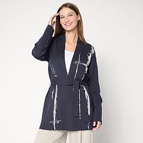 "As Is" MarlaWynne Refined Knit Wrapped Cardigan with Belt