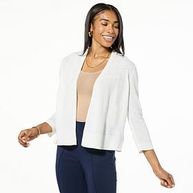 "As Is" Nina Leonard 3/4-Sleeve Sweater Knit Bolero